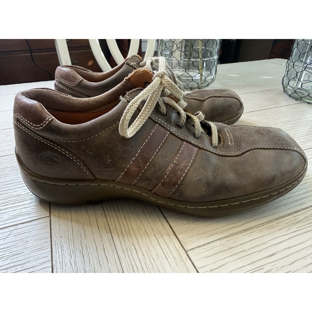 Skechers Men's Shoes 4400 Casual Lace Up Light Brown Leather Comfort Sneaker 9‎